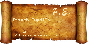 Pitsch Eugén névjegykártya
